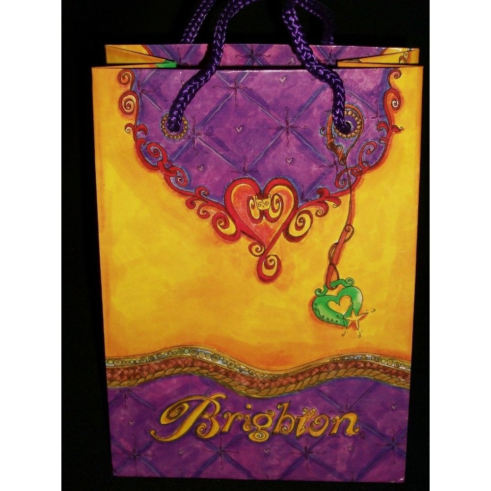 Brighton Gift Bag Purple Yellow Shopping Set 2